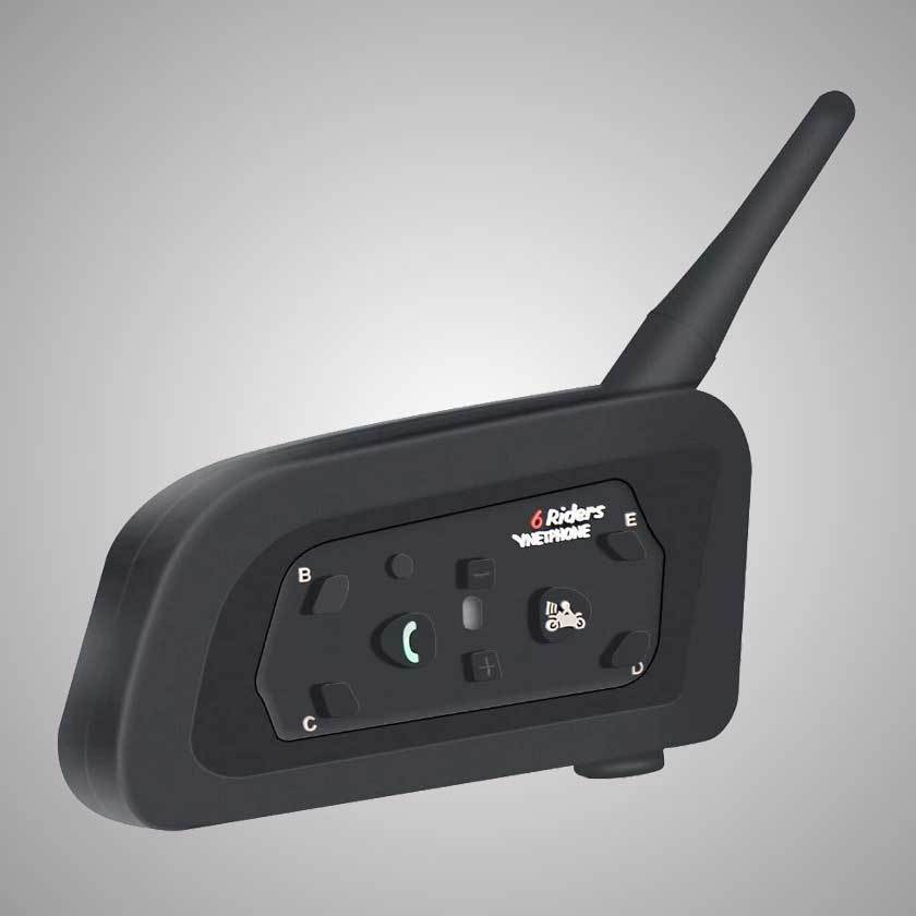 V6 Bluetooth Helmet Intercom Headset for 6 Riders (Single Unit)