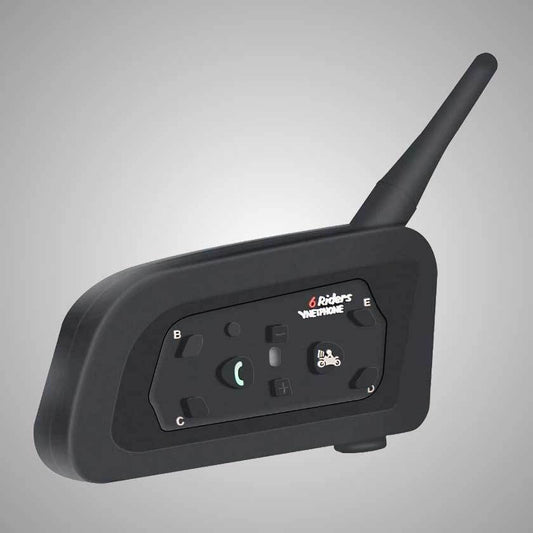 V6 Bluetooth Helmet Intercom Headset for 6 Riders (Single Unit)